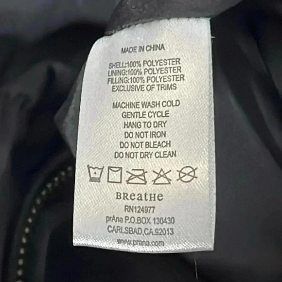 Prana Black Gold Quilted Jacket Size L - Picture 9 of 9